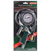 Пистолет для подкачки шин с аналоговым манометром и шлангом, 0-16bar, манометр с глицерином RockForce RF-2370G