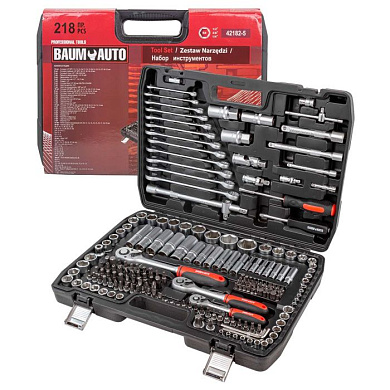 Набор инструментов 218 пр. 1/4''&3/8''&1/2'' 6-гр. BaumAuto BM-42182-5