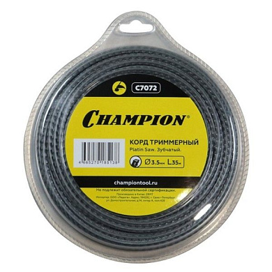 Корд для триммера, 3.5 мм*35м (зубчатый) Platin Saw Champion C7072