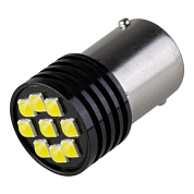 Автолампа диод S25 (P21W) 12V 9 SMD BA15s 1-конт Белая комп.2 шт противотуманки/поворот/задн SKYWAY S08201544