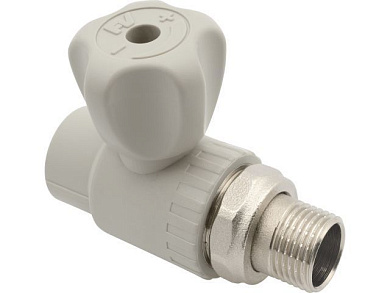 Кран шар. ПП для радиатора 20х1/2", сер. FV Plast AA289020012