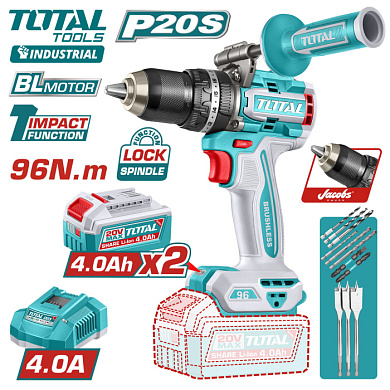 Дрель-шуруповерт ударная TOTAL TIDLI209686