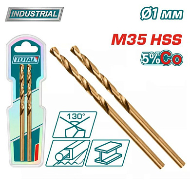 Сверло по металлу M35 HSS-CO 1 мм TOTAL TAC11201001