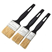 Набор кистей флейцевых 3 шт. 25, 35, 50 мм, натуральная щетина, пластиковая ручка Сибртех 82507