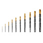 Набор сверл по металлу, 1-10 мм, HSS-Tin, Golden Tip, 10 шт Denzel 72316
