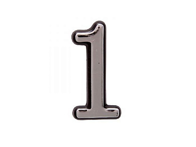Цифра дверная АЛЛЮР пластик "1" хром УЗК 5089