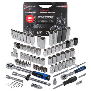 Набор инструментов 108 пр 1/4''&1/2'' 6-гр Forsage F-41082-5LEuro