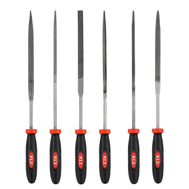 Набор надфилей HSET03-0006 (6шт, №3, 200/100 мм, перекрестная насечка, двухкомп. рукоятка) PIT HSET03-0006