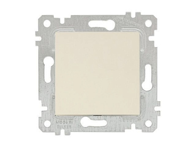 Выключатель 1-клав. двухполюсный, скрытый, без рамки, винт. зажим, кремовый, RITA, 10 A, 250 V, IP 20, Mutlusan 22004050202