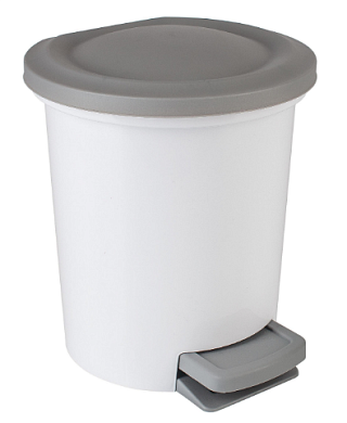 Контейнер для мусора с педалью Vogue 6 л белый Пластик Репаблик SV4046БЛ-2PS