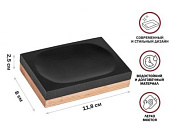 Мыльница WOOD BLISS, черная, полирезин под натуральный камень, карбонат кальция PERFECTO LINEA 35-720103