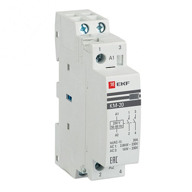 Контактор модульный КМ 20А 2NО (1 мод,) EKF PROxima km-1-20-20