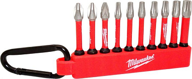 Набор бит Milwaukee Shockwave 10шт в держателе с карабином №1 4932480941