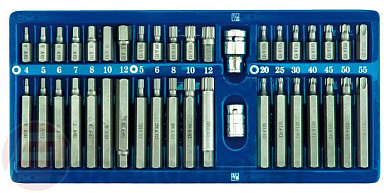 Набор бит Torx, HEX, Spline 10 мм 40 пр. Vorel 66400