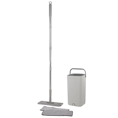 Швабра малая c телескопической ручкой в комплекте с ведром для отжима, цвет белый WMC TOOLS WMC-13(white)