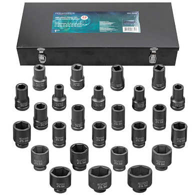 Набор головок ударных 25 пр. 1", 17-22 - 4 гр., 17-75 - 6-гр. RockForce RF-8251-5MPB