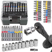 Набор бит 1/4" и торцевых головок 1/2" 41 пр. Rock FORCE RF-2411-5