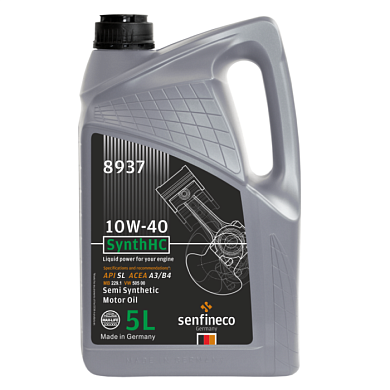 Масло моторное SynthHC 10W-40 API SL ACEA A3/B4, кан.5 л. Senfineco 8937