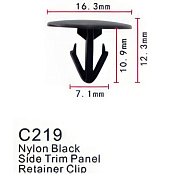 Клипса для крепления внутренней обшивки а/м Тойота пластиковая, 100 шт Forsage C0219(Toyota)