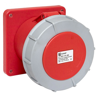 Розетка стационарная внутренняя 3452 3Р+РЕ+N 125А 380В IP67 EKF PROxima ps-3452-125-380