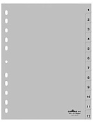 Разделитель "Durable", A4, 12 делений, серый