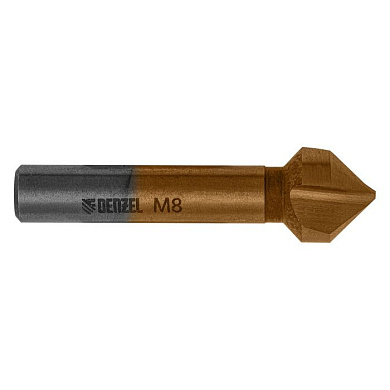 Зенковка конусная под М8, HSS, по металлу, цилиндрический хвостовик Denzel 72308