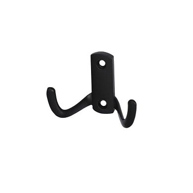 Крючок меб. двухрожковый мет. WP13 черный AKS 69606