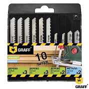 Набор пилок для лобзика по дереву и металлу 10 пр. GRAFF 13202