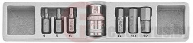 Набор бит HEX 4-12 мм 7 пр. 10 мм Force 4075