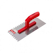 Гладилка стальная, 280 x 130 мм, зеркальная полировка, пластмастмассовая ручка, зуб 8 x 8 мм Matrix 86778