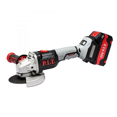 Шлифмашина угловая аккум. бесщёточная, 20 В, 125 мм, 3 ск, 1 акб 4,0 Ач, ЗУ, кейс PIT PWS20H-125D/1