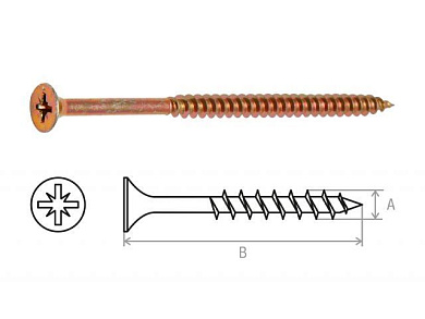 Шуруп универсальный 5.0х90 мм желтый цинк 5 кг. Starfix SMV2-35470-5