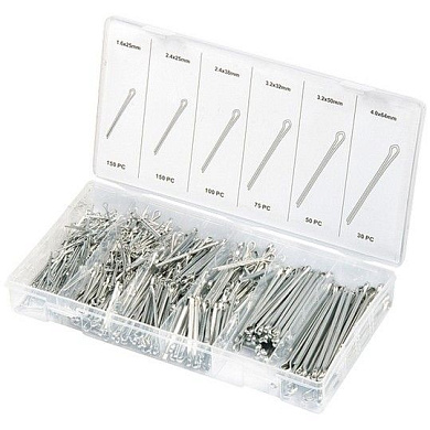 Набор шплинтов, SхL: 1,6х25,2, 3х25,2, 3х38, 3, 1х32, 3, 1х50,4х63 мм, 555 пр. Сибртех 47604