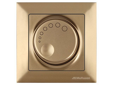 Выключатель поворотный, диммер, скрытый, винт. зажим, 600Вт, золото, DARIA, 220VAC, 60 - 600VA, 50 Hz, IP20, Mutlusan 21204400280