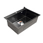 Мойка нерж. сталь, прямоугольная одночашевая, 700*460мм, черный, врезная (3,2мм) AKS 79258