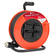 Удлинитель на катушке "Атлант 2,0" 4 гнезда 50м с заземлением ПВС 3*1,5 16А/3,5кВт IP44 PROxima EKF UKA02-16-315-4-50-IP44