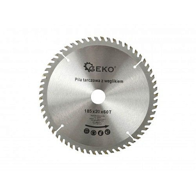 Диск пильный с напаянными зубцами из твердых сплавов 185х20х60T GEKO G00092