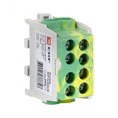 Клемма распределительная КСР с двойным винтом 2x25/2x16 желто-зеленая EKF PROxima ksr-2.25-2.16-y-green