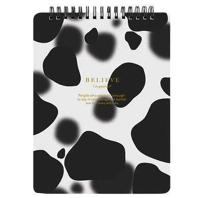 Блокнот "Believe пятна на айвори", А5, 80 л, в клетку, разноцветный