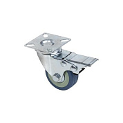 Колесо меб. TECH d50 h70 с площадкой с торм., синий AKS 115436