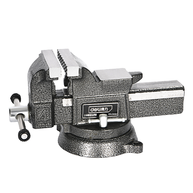 Тиски стальные Deli YS EDL2905Z, поворотные, с наковальней, 5"-125 мм