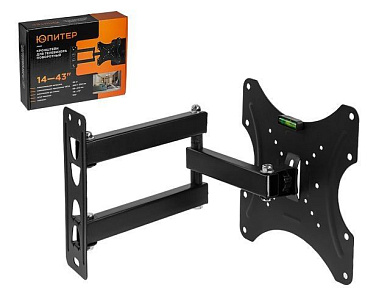 Кронштейн для телевизора 14"-43", наклонно-поворотный Юпитер JP9303