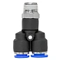 Фитинг Y-образный для пластиковых трубок 8 мм-наружная резьба 1/4'' RockForce RF-SPX08-02