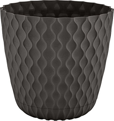 Горшок для цветов InGreen Wave с дренажной сеткой и съемным поддоном 0,65л, D115мм, шок Пластик Репаблик IG650410011