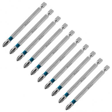 Набор бит РН2x90 сталь S2, 10 пр. 1/4'' Gross 11379