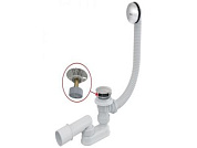 Сифон для ванны click/clack, длина 80 см, металл, Alcaplast A504CKM-80