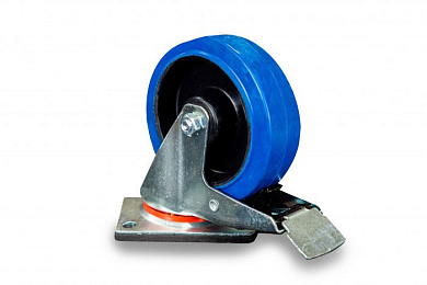 Колесо поворотное резина SRCLb 63 160 мм с тормозом (F) TOR 1024397