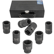 Набор головок ударных глубоких 1" 7 пр., 6-гр., 24-46 мм Forsage F-8072-5MPB