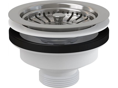 Водослив сифона для мойки 6/4" с нержавеющей peшeткой D115, Alcaplast A37