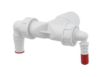 Колено с двумя штуцерами DN40/32/8-23 c обратными клапанами, Alcaplast P156Z